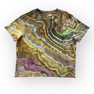 XL Earthy Geode Tie Dye T-Shirt, Colorful Multicolor Agate Ice Dye Tee, Wild Sky Tie Dye Hand-Dyed Shirt, Unique Hand-Dyed Geode Tee