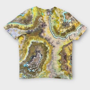 Medium Geode Tie Dye T-Shirt, Earth Tone Geode Ice Dye Shirt, Wild Sky Tie Dye Hand-Dyed Clothing, Geode Tie Dye Tee