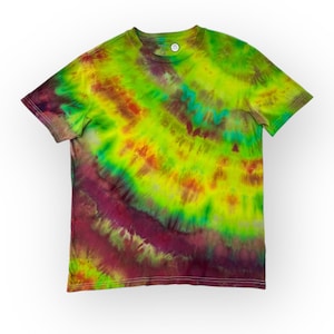Small Rainbow Ice Dye T-Shirt, Colorful Multicolor Tie Dye Shirt, Wild Sky Tie Dye Hand-Dyed Clothing, OOAK Bright Tie Dye Tee
