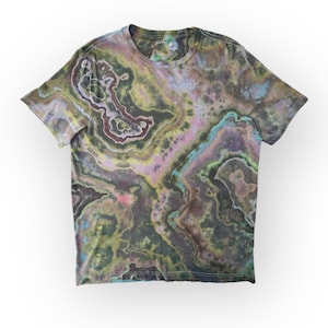 Medium Geode Tie Dye T-Shirt, Earthy Geode Ice Dye Shirt, Wild Sky Tie Dye Hand-Dyed Clothing, Geode Tie Dye Tee