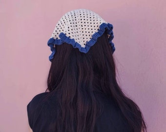 Crochet Bandana, Headbands, Crochet Hair Accessory, Retro Bandana, Summer Accessory, Colorful Hair Kerchief