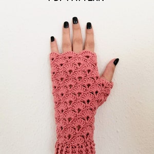 Fingerless Gloves Crochet Pattern, Crochet Pattern, Crochet Gloves Pattern, Fan Gloves Crochet Pattern, Fingerless Gloves, Pdf Pattern image 1