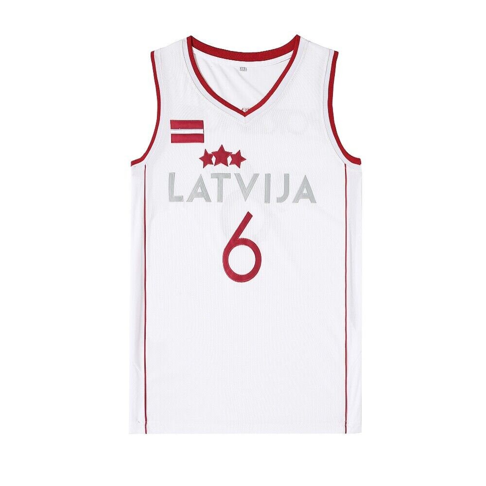 Latvia Team Kristaps Porzingis Basketball Jersey