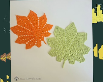 Crochet Maple Leaf Doily Written PDF Pattern