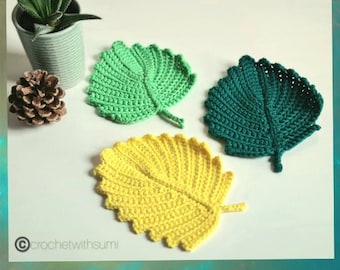 Crochet Leaf Coaster Written PDF Pattern