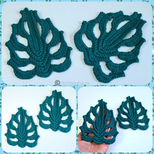 Crochet Monstera Leaf Coaster Written PDF Pattern - Etsy