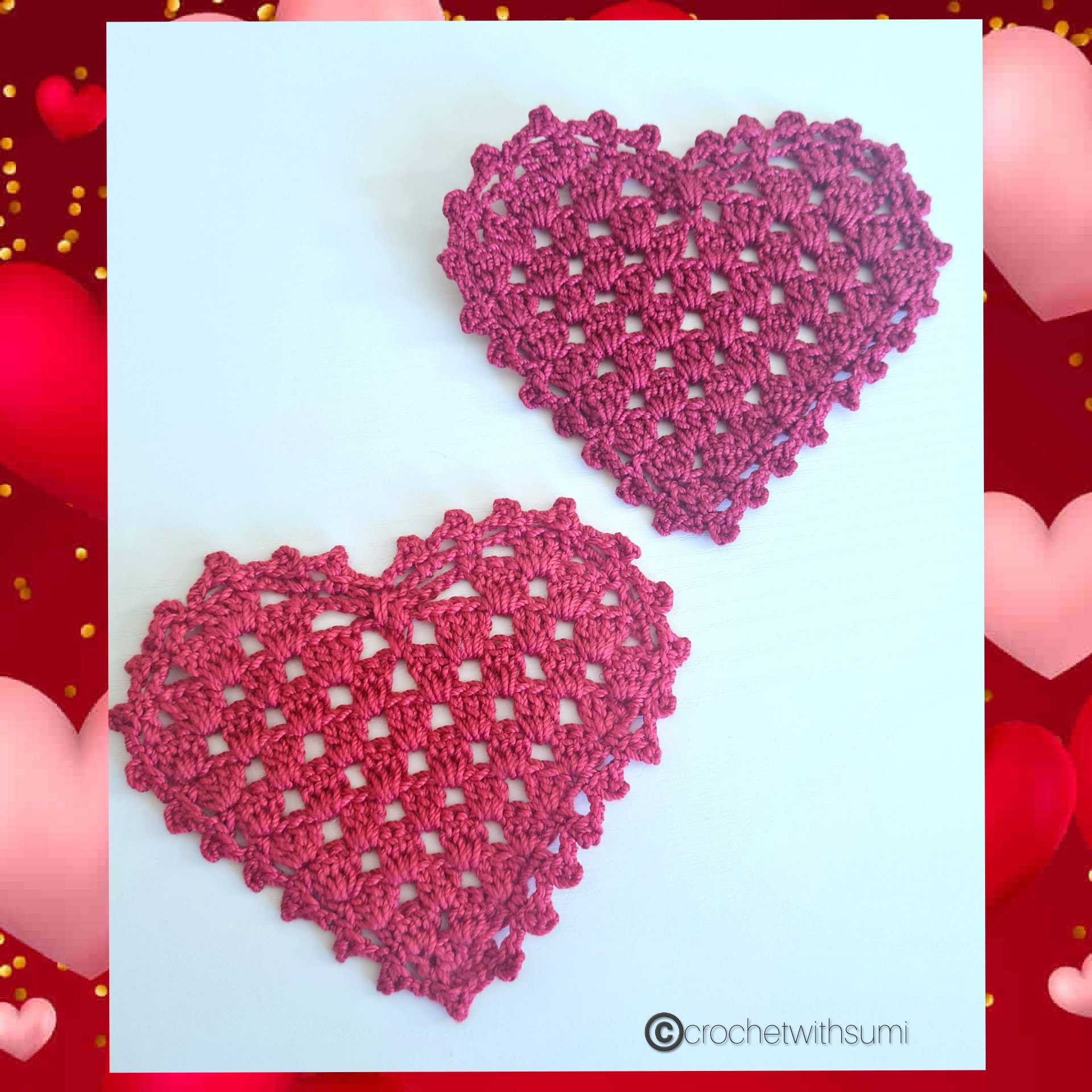 Crochet Heart Shape Coaster Written PDF Pattern - Etsy