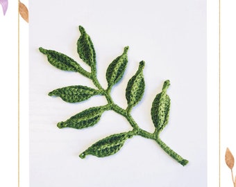 Crochet Leaf Branch PDF Written Pattern