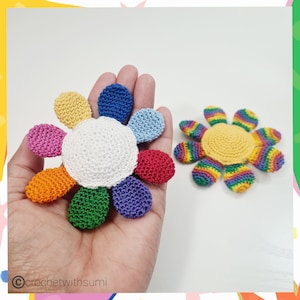 Crochet Rainbow Flower Written PDF Pattern