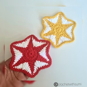 Crochet Star Coaster Written PDF Pattern