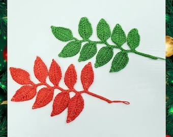 Crochet Leaf Branch With Big Leaves Written PDF Pattern