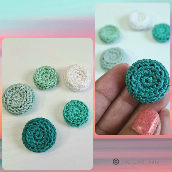 Crochet Button Written PDF Pattern