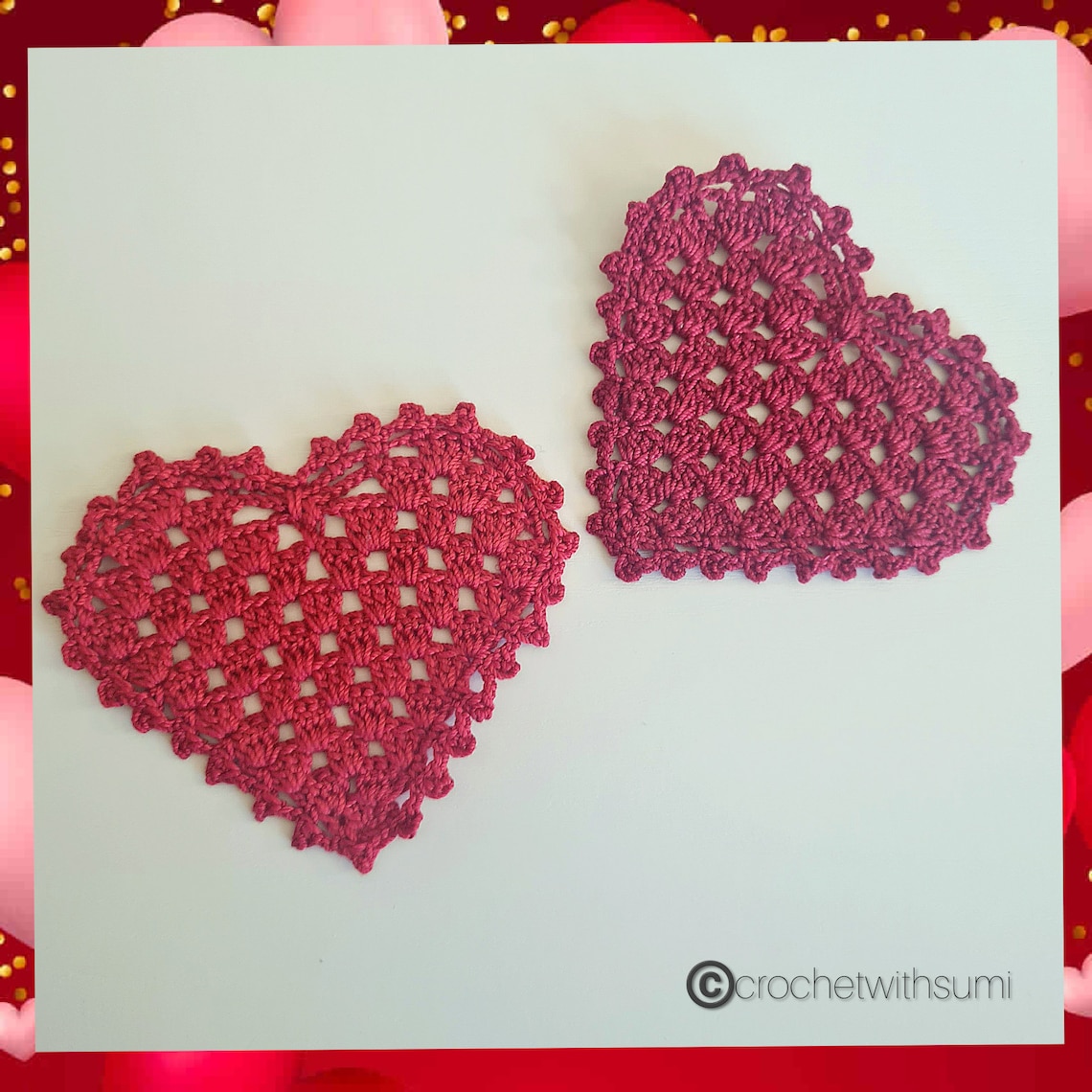 Crochet Heart Shape Coaster Written PDF Pattern - Etsy