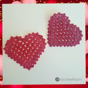 Crochet Heart Shape Coaster Written PDF Pattern