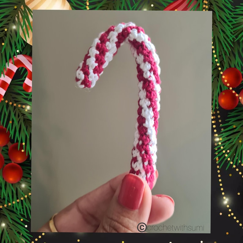 Crochet Peppermint Candy Cane Written PDF Pattern - Etsy