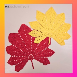 Maple Leaf Platzdeckchen schriftliches PDF Muster gehäkelt