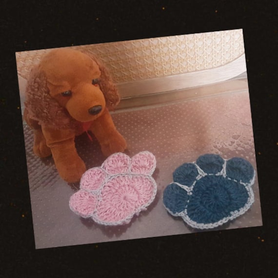 Crochet Paw Coaster PDF Pattern Etsy