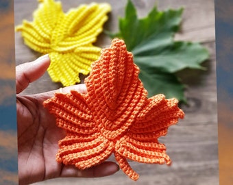 Crochet Maple Leaf Coaster Written PDF Pattern