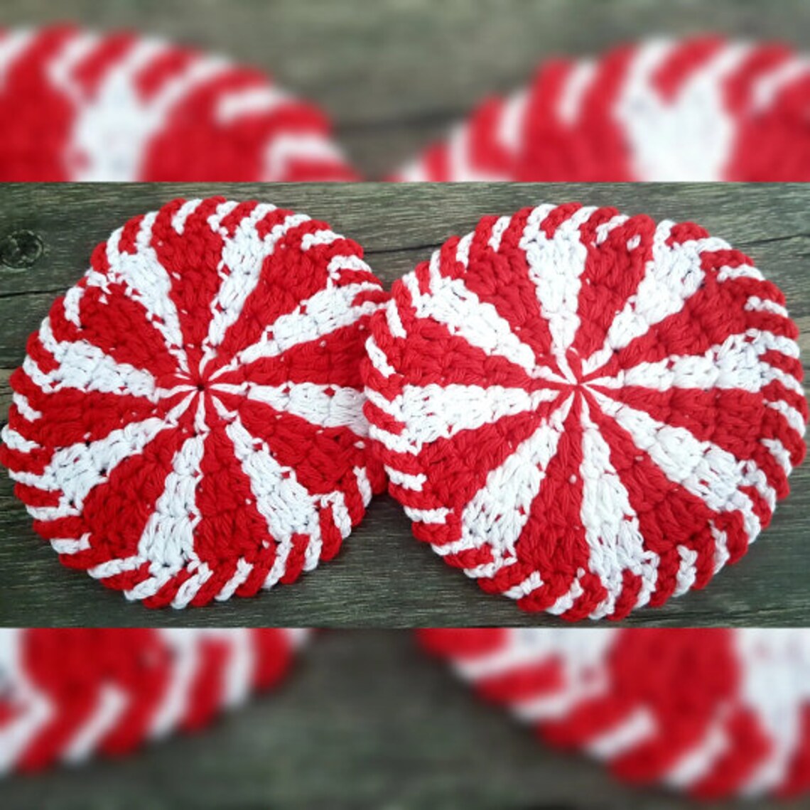 Crochet Peppermint Coaster Written PDF Pattern - Etsy
