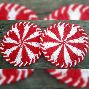 Crochet Peppermint Coaster Written PDF Pattern - Etsy