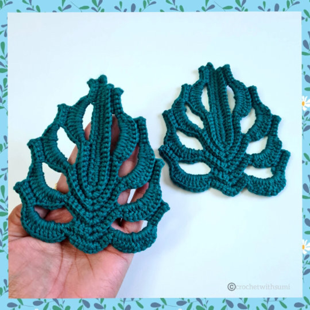 Crochet Monstera Leaf Coaster Written PDF Pattern - Etsy