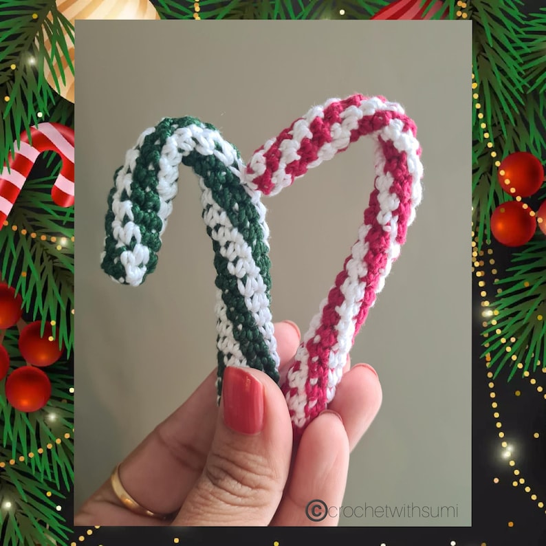 Crochet Peppermint Candy Cane Written PDF Pattern - Etsy