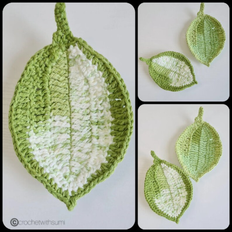 Crochet Leaf Coaster Written PDF Pattern - Etsy