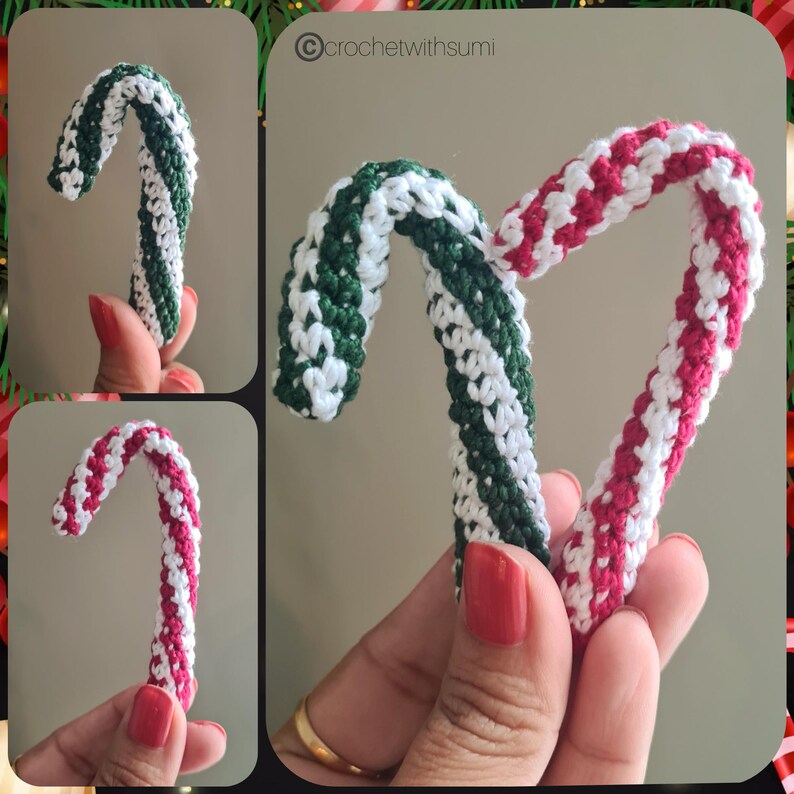 Crochet Peppermint Candy Cane Written PDF Pattern - Etsy