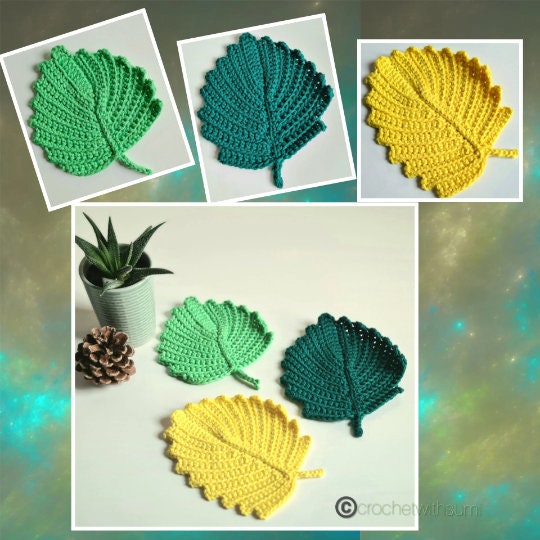 Crochet Leaf Coaster Written PDF Pattern - Etsy