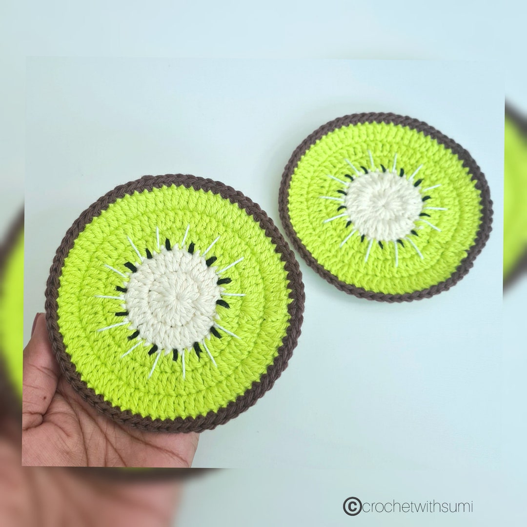 Crochet Kiwi Coaster Written PDF Pattern (english) - Etsy