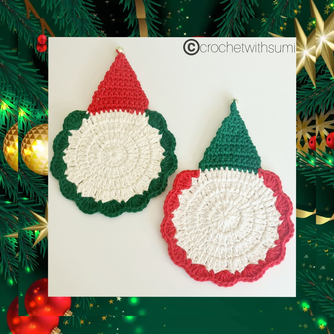 Crochet Christmas Coaster Written PDF Pattern - Etsy
