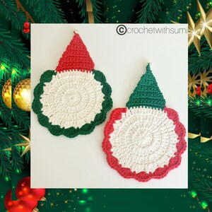 Crochet Christmas Coaster Written PDF Pattern