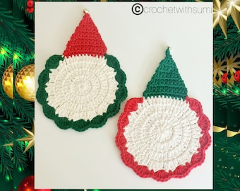Crochet Christmas Coaster Written PDF Pattern