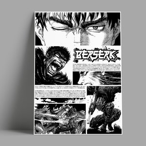 Game Berserk Poster Manga Black and White Anime Figure Canvas