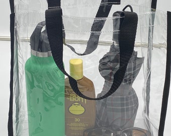 Borsa Tote Trasparente In PVC - Impermeabile, Tracolla Regolabile, 49x17x32 Cm