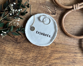 Personalised Clay Trinket Dish, Handmade Jewellery Tray