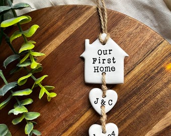 Personalised Clay New Home Keepsake, First Home Gift, Homeowners