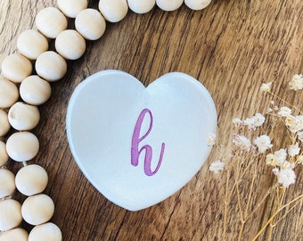 Personalised Initial Clay Ring Dish: Handmade Trinket Tray