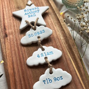 Personalised Clay New Baby Keepsake Present, Handmade Newborn Arrival Gift, Nursery Decor image 12