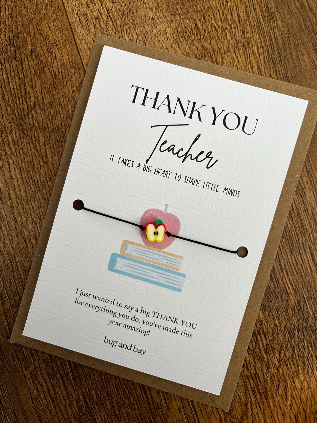 End of Year Thank You Teacher Wish Bracelet / Thank You Teacher Gift ...