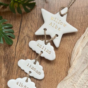 Personalised Clay New Baby Keepsake Present, Handmade Newborn Arrival Gift, Nursery Decor image 10