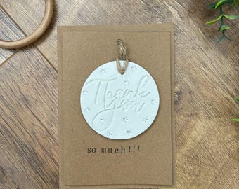 Handmade Thank You Card: Clay Keepsake Token Gift