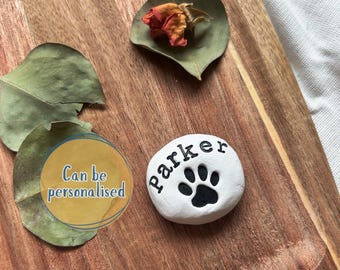 Personalised Pet Memorial Clay Pebble, Sympathy Gift, Pet Loss