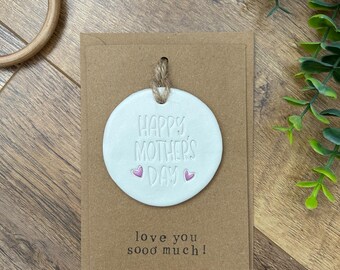 Handmade Mother's Day Card: Clay Keepsake Token Gift