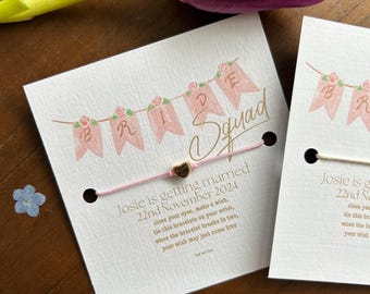 Personalised Hen Party Wish Bracelet: Bride Tribe Favours