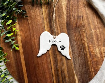 Handmade Personalised Pet Loss Christmas Tree Decoration for Cat or Dog, Memorial Ornament