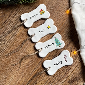 Gepersonaliseerde hondenbot kerstboom kerstbal decoratie, kerstmis huisdier december ornament