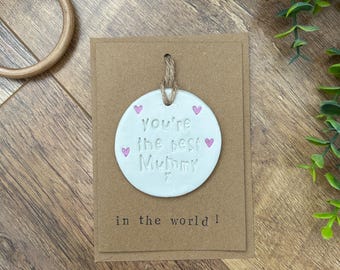Handmade Clay Keepsake Card for Mummy, Mother's Day Gift
