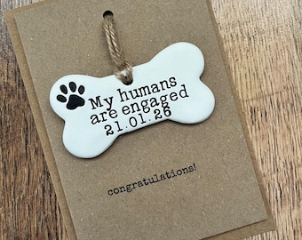 Personalised Clay Pet Engagement Keepsake with Card