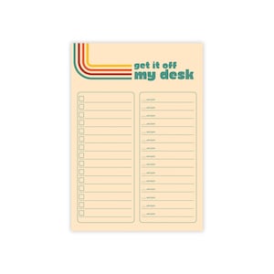 Get It Off My Desk Time Block Notepad | Retro Daily Planner Pad | Aesthetic Productivity Sheet
